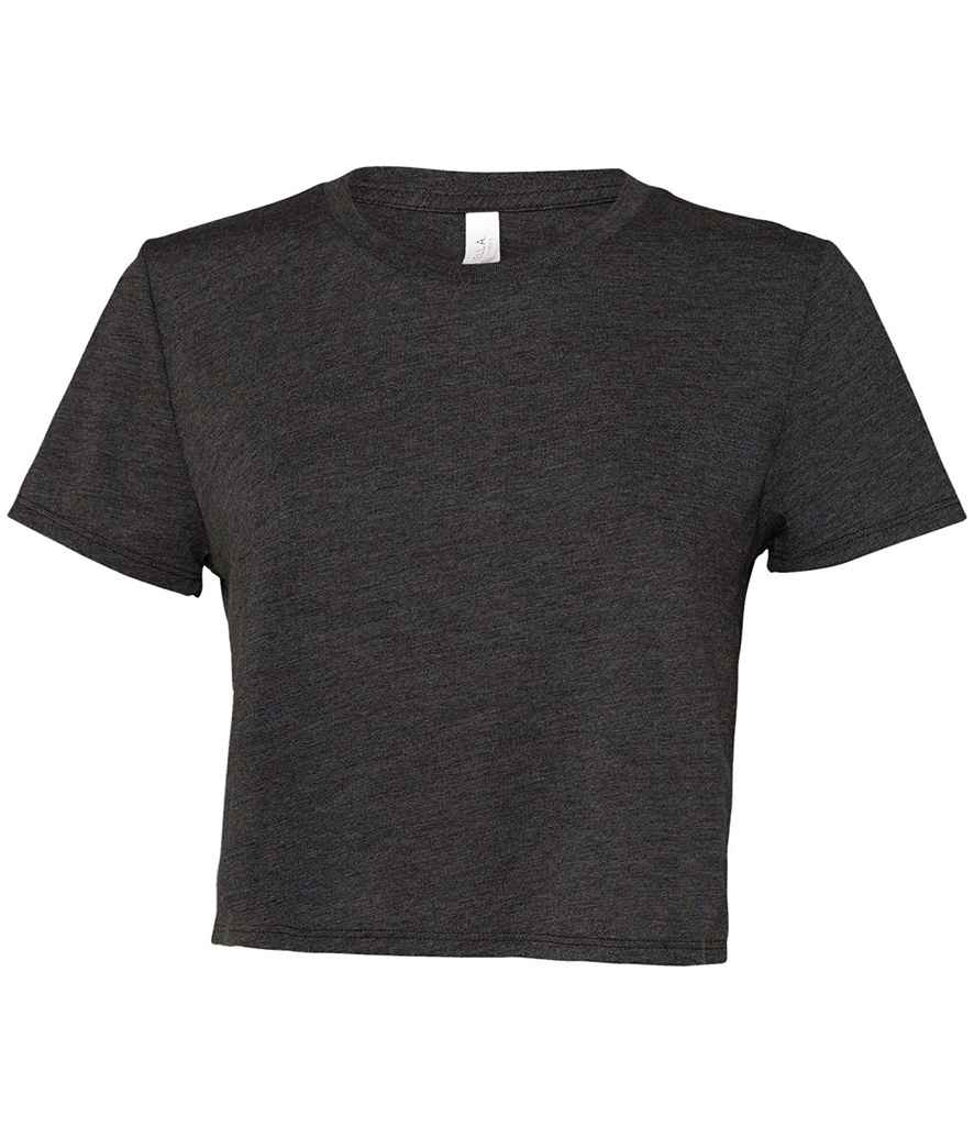 Bella Ladies Flowy Cropped T-Shirt in Dark Grey Heather by Bella+Canvas — Custom branded clothing by Print Press, featuring premium embroidery produced in our specialist print lab in the UK.