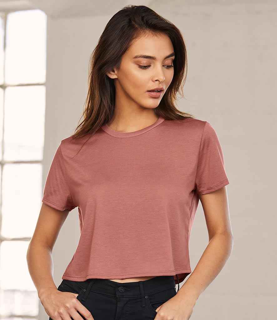 Bella Ladies Flowy Cropped T-Shirt in Mauve by Bella+Canvas — Custom branded clothing by Print Press, featuring premium embroidery produced in our specialist print lab in the UK.