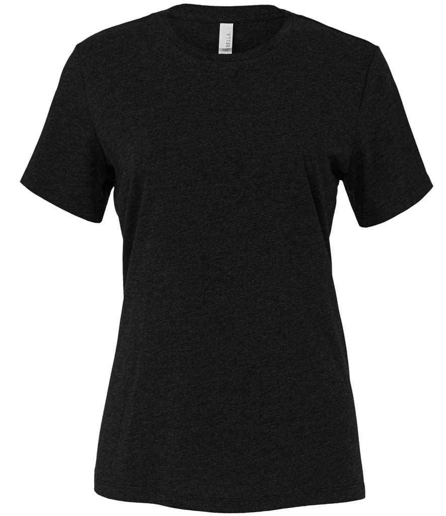 Bella Ladies Relaxed CVC T-Shirt in Black Heather by Bella+Canvas — Custom branded clothing by Print Press, featuring premium embroidery produced in our specialist print lab in the UK.
