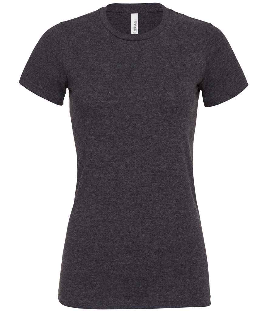 Bella Ladies Relaxed CVC T-Shirt in Dark Grey Heather by Bella+Canvas — Custom branded clothing by Print Press, featuring premium embroidery produced in our specialist print lab in the UK.