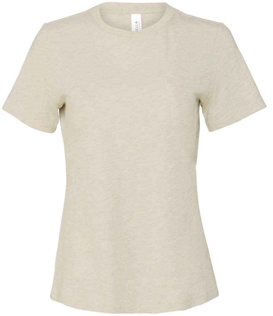 Bella Ladies Relaxed CVC T-Shirt in Heather Natural by Bella+Canvas — Custom branded clothing by Print Press, featuring premium embroidery produced in our specialist print lab in the UK.