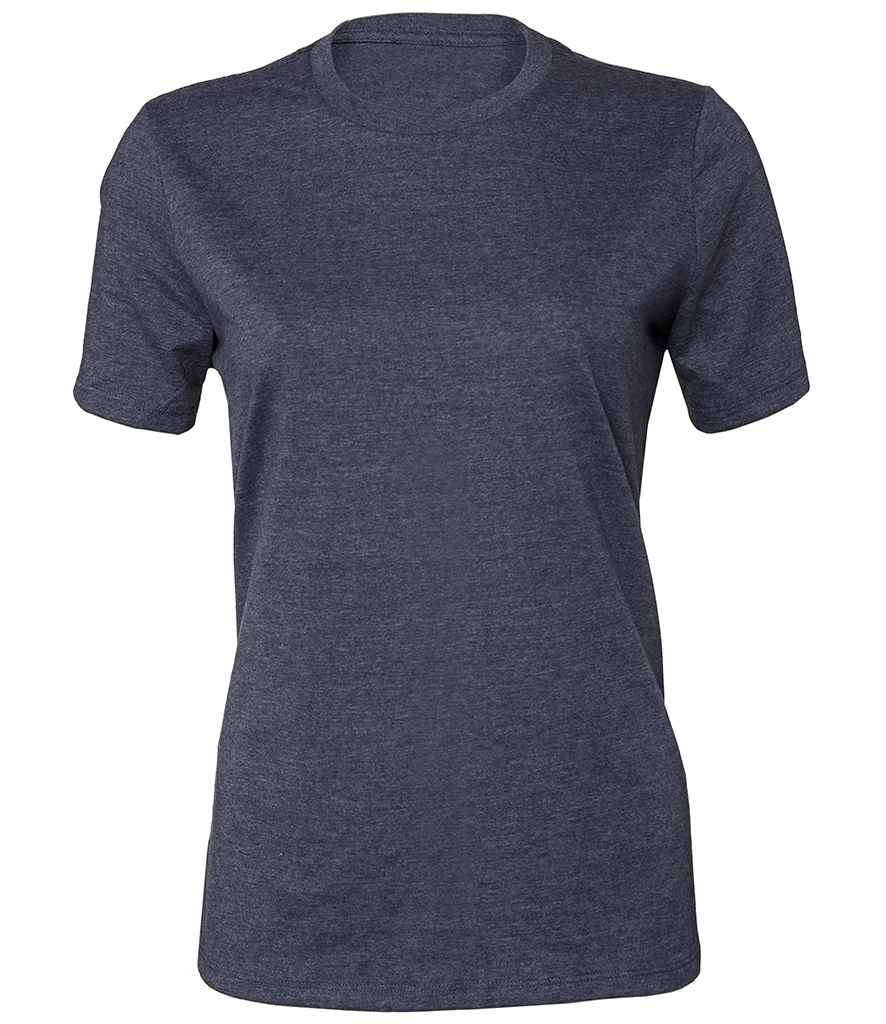 Bella Ladies Relaxed CVC T-Shirt in Heather Navy by Bella+Canvas — Custom branded clothing by Print Press, featuring premium embroidery produced in our specialist print lab in the UK.