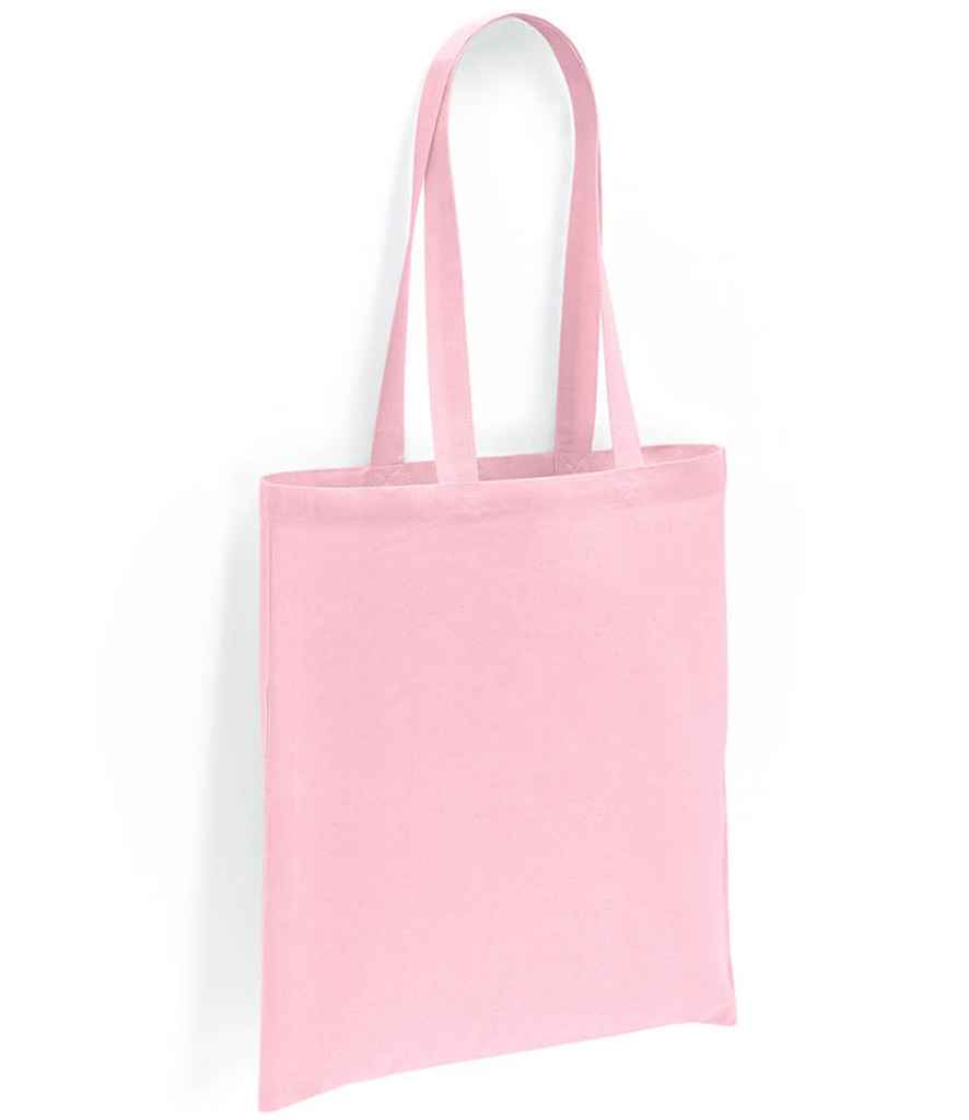 Brand Lab Cotton Long Handle Shopper in ONE Light Pink by Brand Lab — Custom branded clothing by Print Press, featuring premium embroidery produced in our specialist print lab in the UK.
