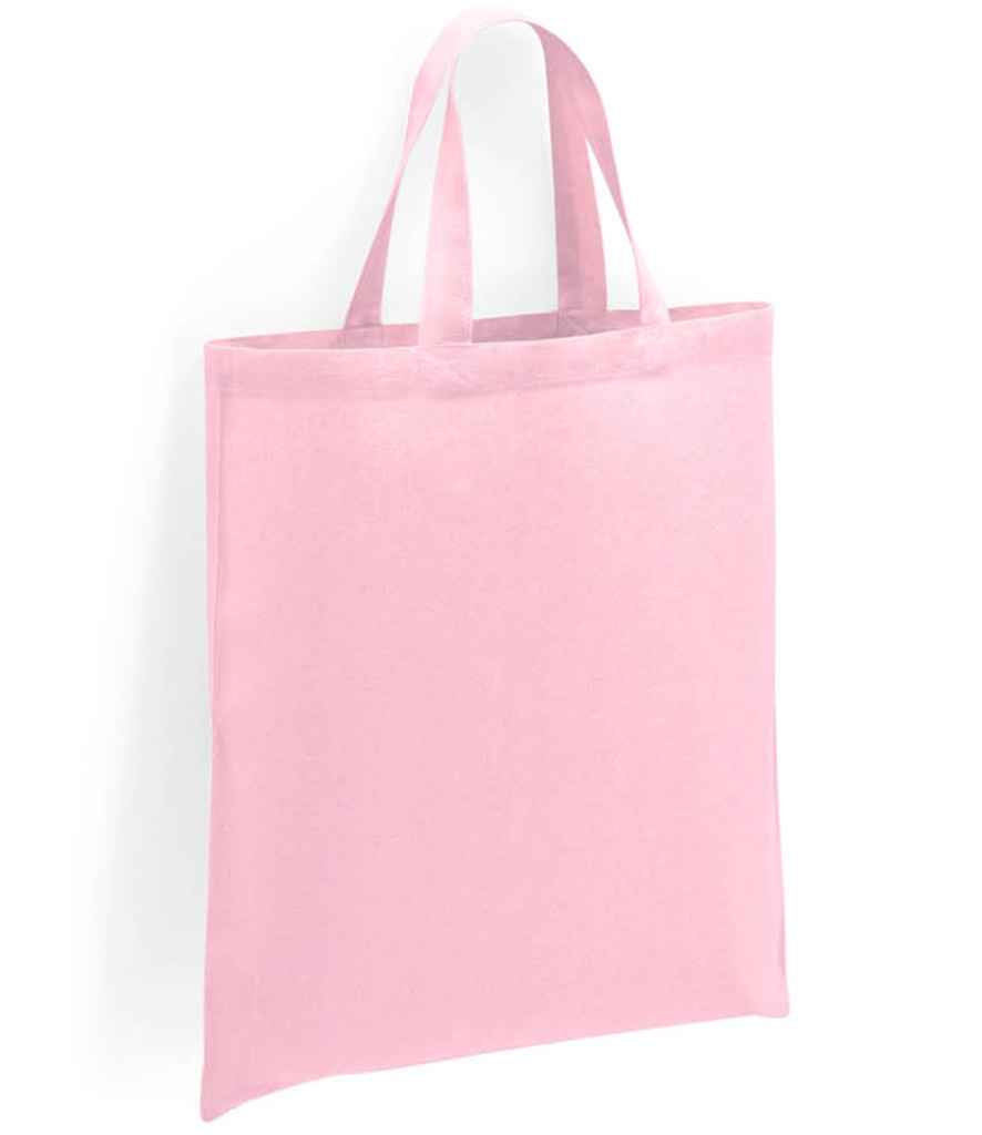 Brand Lab Cotton Short Handle Shopper in ONE Light Pink by Brand Lab — Custom branded clothing by Print Press, featuring premium embroidery produced in our specialist print lab in the UK.