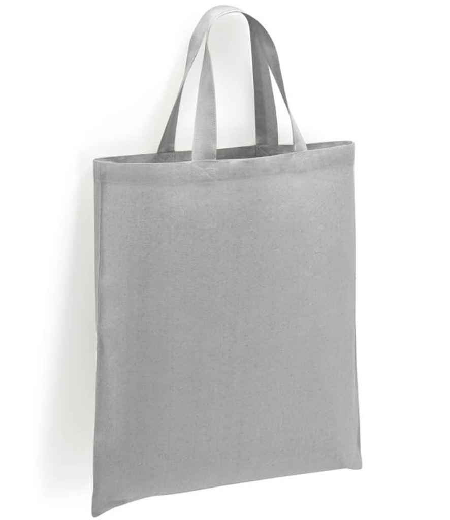 Brand Lab Cotton Short Handle Shopper in ONE Silver by Brand Lab — Custom branded clothing by Print Press, featuring premium embroidery produced in our specialist print lab in the UK.