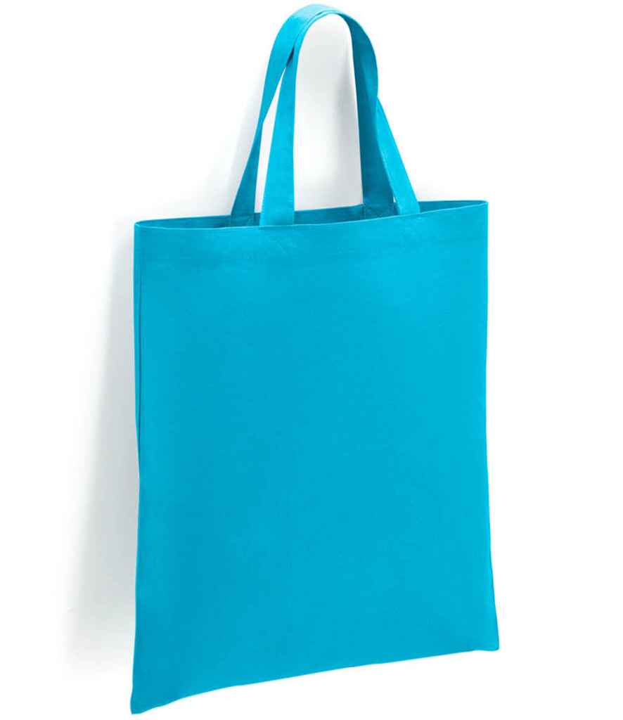 Brand Lab Cotton Short Handle Shopper in ONE Turquoise by Brand Lab — Custom branded clothing by Print Press, featuring premium embroidery produced in our specialist print lab in the UK.