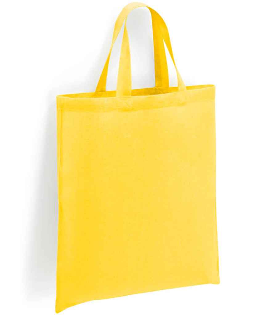 Brand Lab Cotton Short Handle Shopper in ONE Yellow by Brand Lab — Custom branded clothing by Print Press, featuring premium embroidery produced in our specialist print lab in the UK.