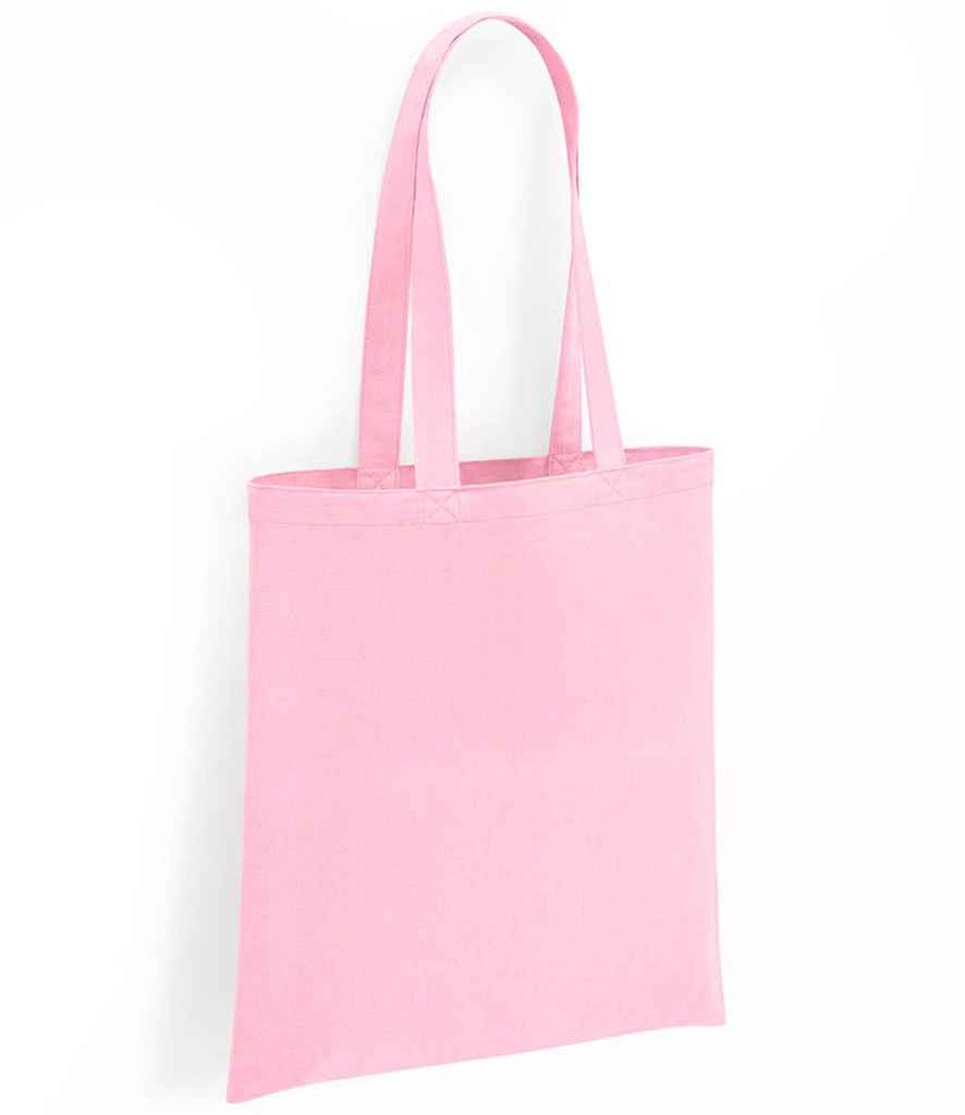 Brand Lab Organic Cotton Long Handle Shopper in ONE Light Pink by Brand Lab — Custom branded clothing by Print Press, featuring premium embroidery produced in our specialist print lab in the UK.