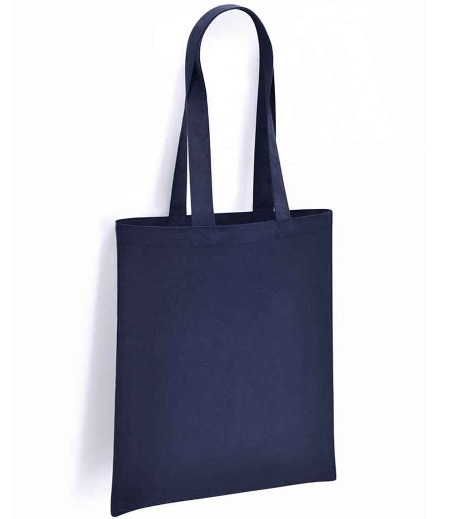 Brand Lab Organic Cotton Long Handle Shopper in ONE Navy by Brand Lab — Custom branded clothing by Print Press, featuring premium embroidery produced in our specialist print lab in the UK.