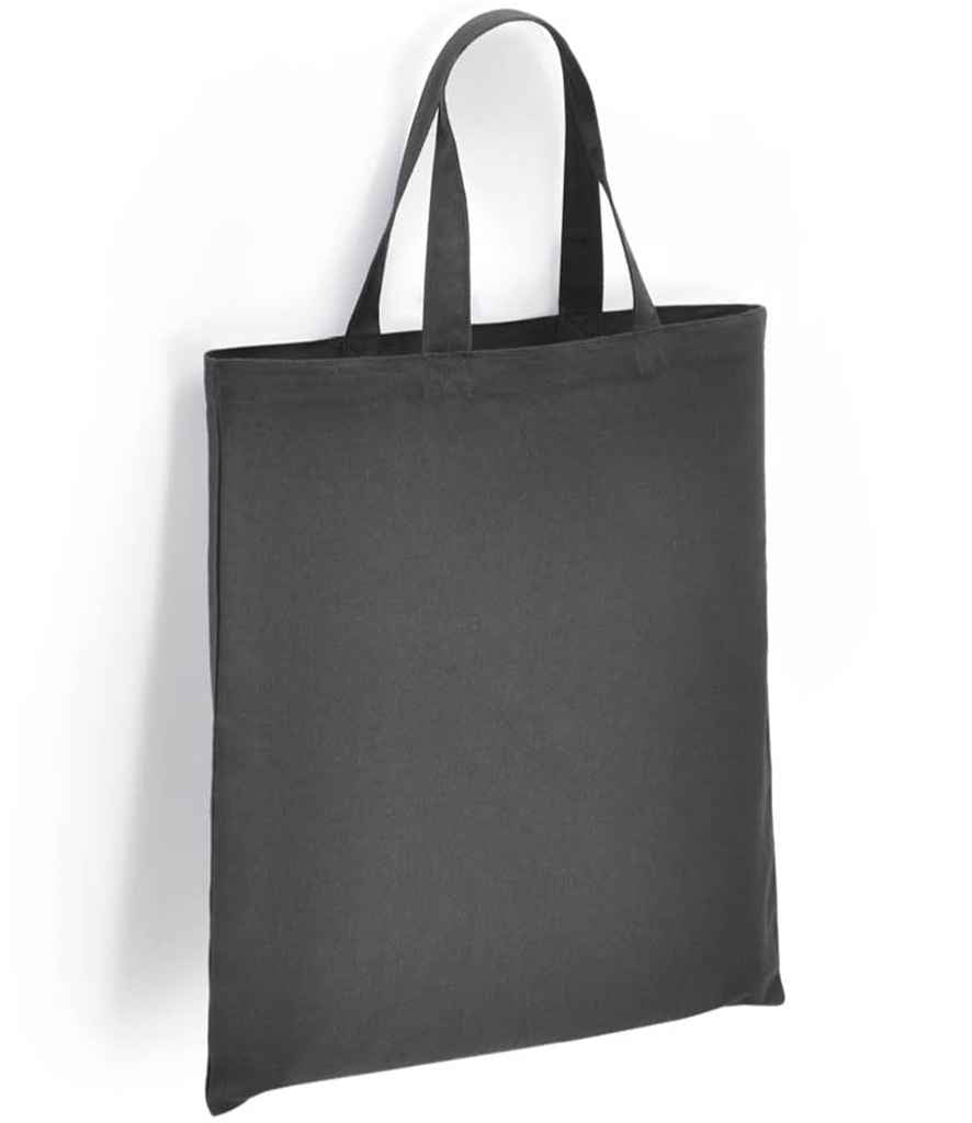 Brand Lab Organic Cotton Short Handle Shopper in ONE Charcoal by Brand Lab — Custom branded clothing by Print Press, featuring premium embroidery produced in our specialist print lab in the UK.