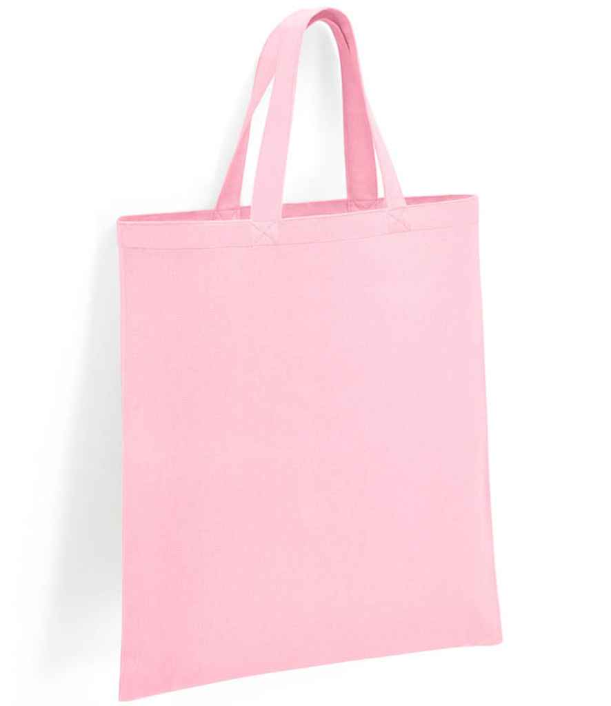 Brand Lab Organic Cotton Short Handle Shopper in ONE Light Pink by Brand Lab — Custom branded clothing by Print Press, featuring premium embroidery produced in our specialist print lab in the UK.