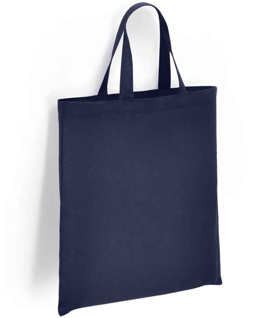 Brand Lab Organic Cotton Short Handle Shopper in ONE Navy by Brand Lab — Custom branded clothing by Print Press, featuring premium embroidery produced in our specialist print lab in the UK.
