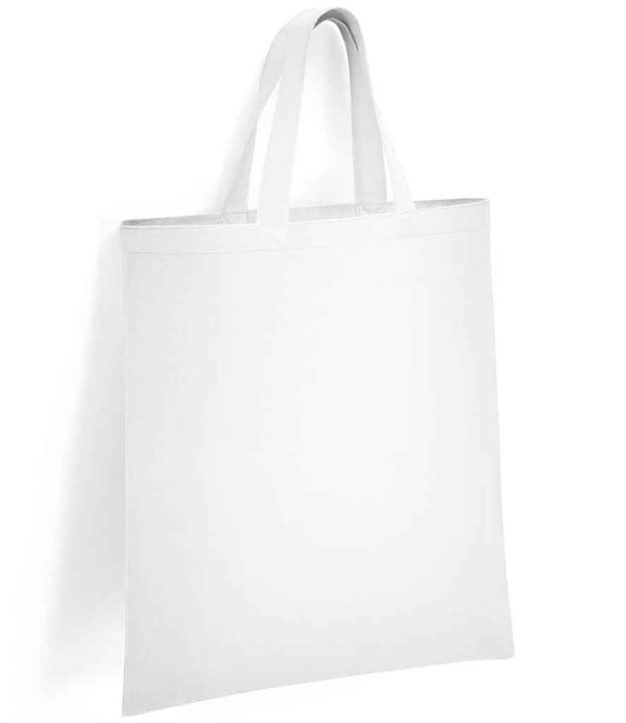 Brand Lab Organic Cotton Short Handle Shopper in ONE White by Brand Lab — Custom branded clothing by Print Press, featuring premium embroidery produced in our specialist print lab in the UK.