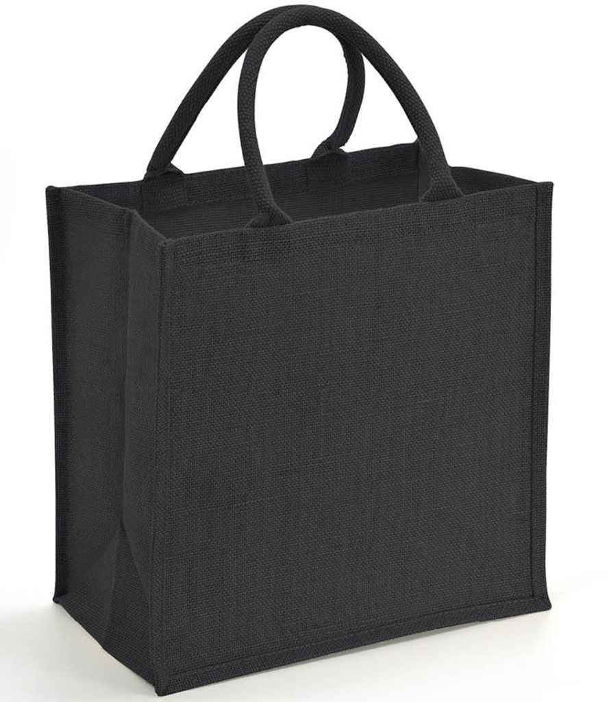 Brand Lab Natural Jute Tote Bag in ONE Black by Brand Lab — Custom branded clothing by Print Press, featuring premium embroidery produced in our specialist print lab in the UK.