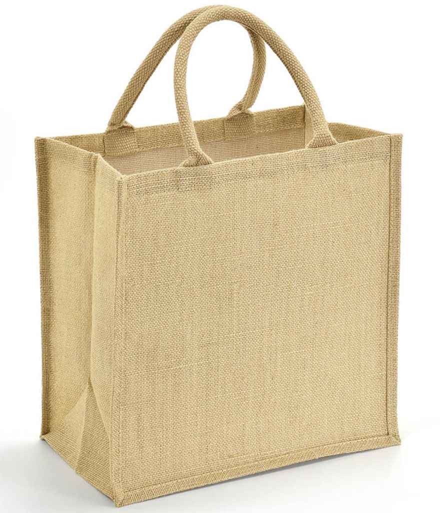 Brand Lab Natural Jute Tote Bag in ONE Natural by Brand Lab — Custom branded clothing by Print Press, featuring premium embroidery produced in our specialist print lab in the UK.