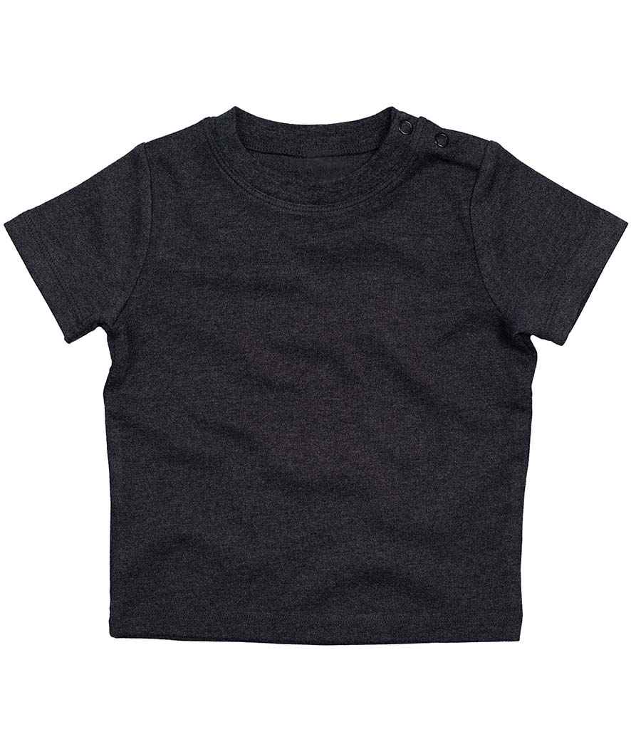BabyBugz Baby T-Shirt in Charcoal Melange by Babybugz — Custom branded clothing by Print Press, featuring premium embroidery produced in our specialist print lab in the UK.
