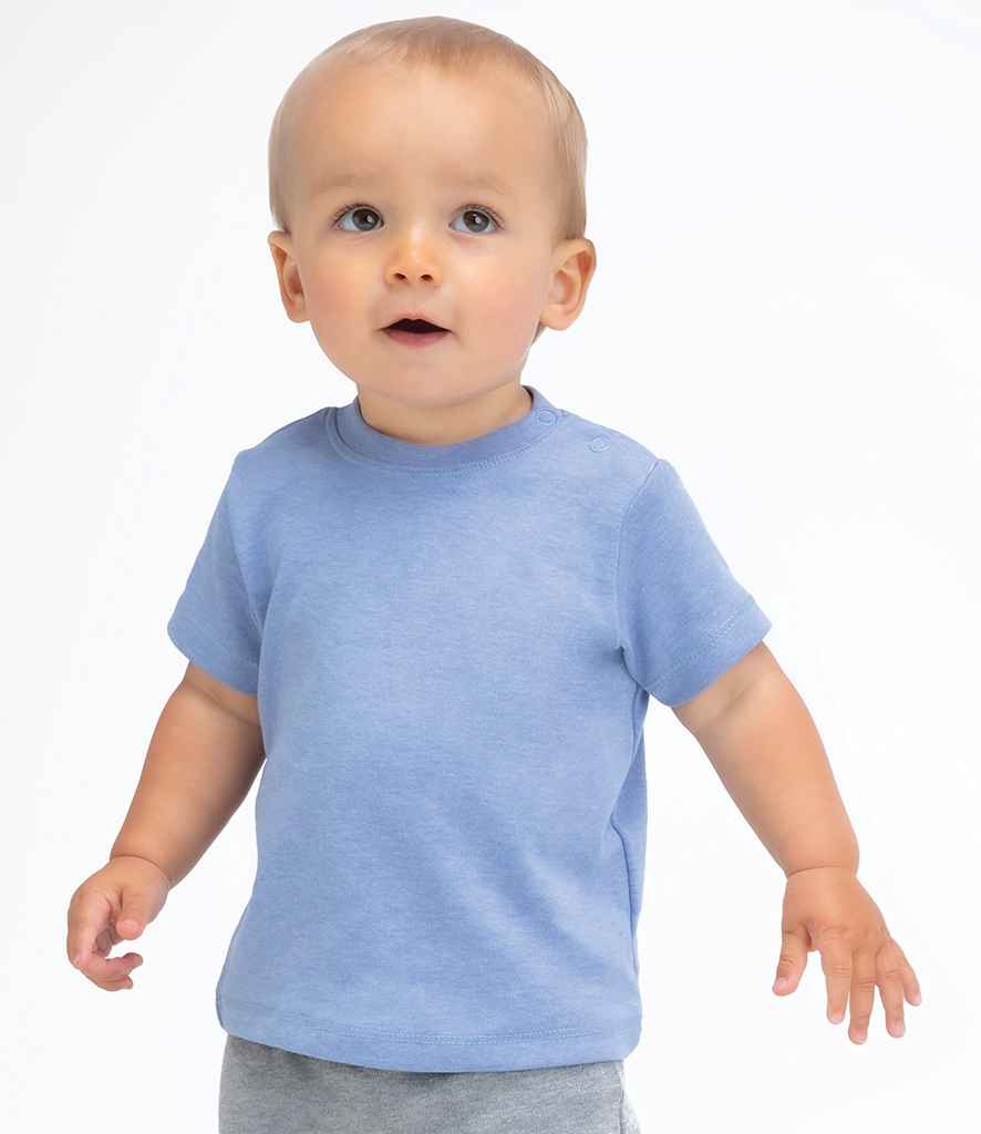 BabyBugz Baby T-Shirt in Heather Blue by Babybugz — Custom branded clothing by Print Press, featuring premium embroidery produced in our specialist print lab in the UK.