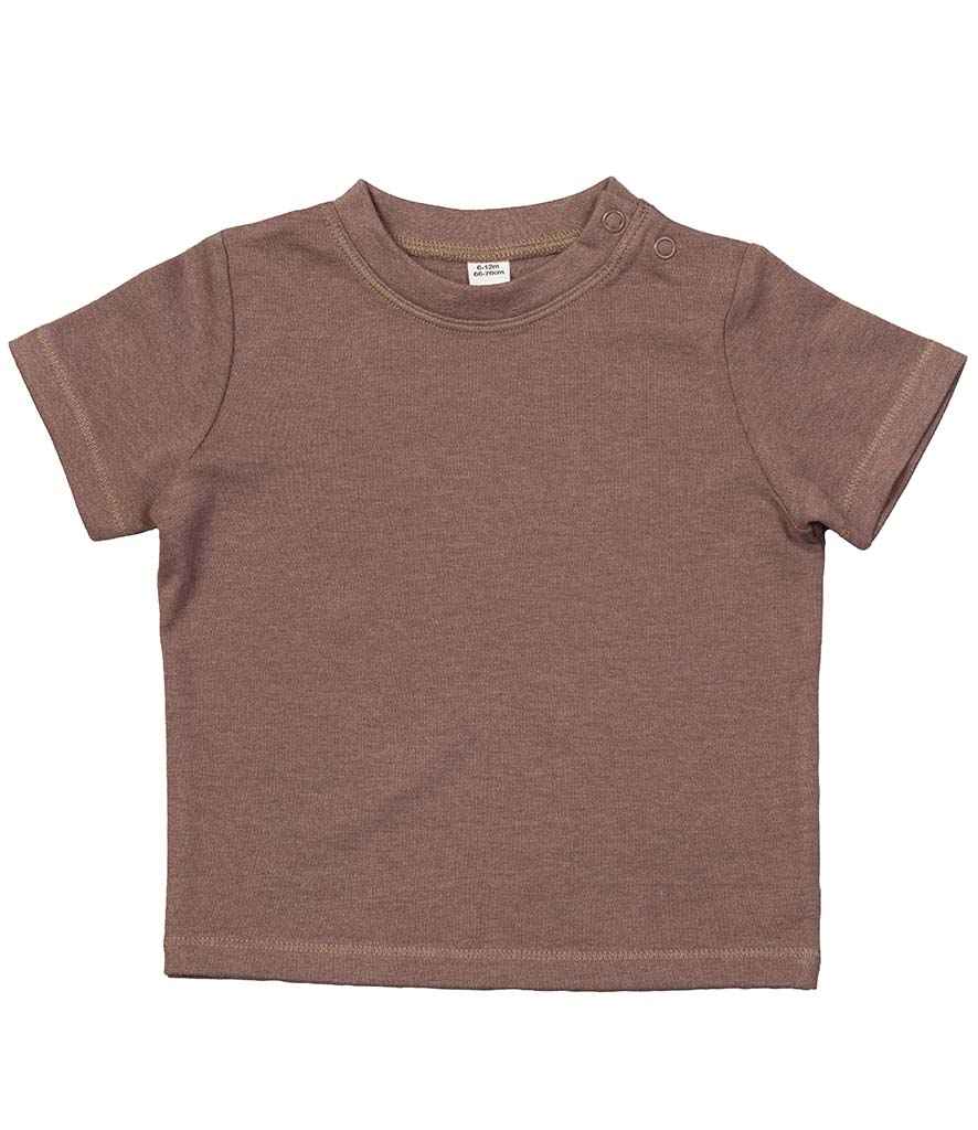 BabyBugz Baby T-Shirt in Mocha by Babybugz — Custom branded clothing by Print Press, featuring premium embroidery produced in our specialist print lab in the UK.