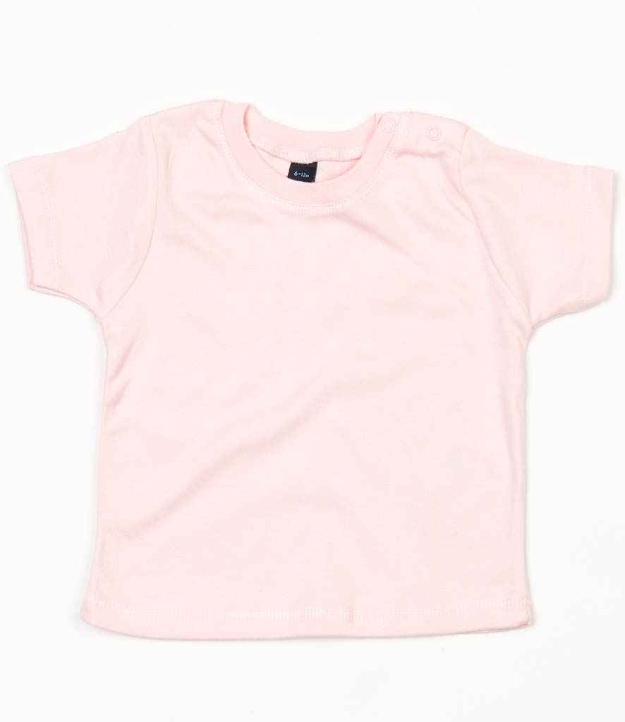 BabyBugz Baby T-Shirt in Powder Pink by Babybugz — Custom branded clothing by Print Press, featuring premium embroidery produced in our specialist print lab in the UK.
