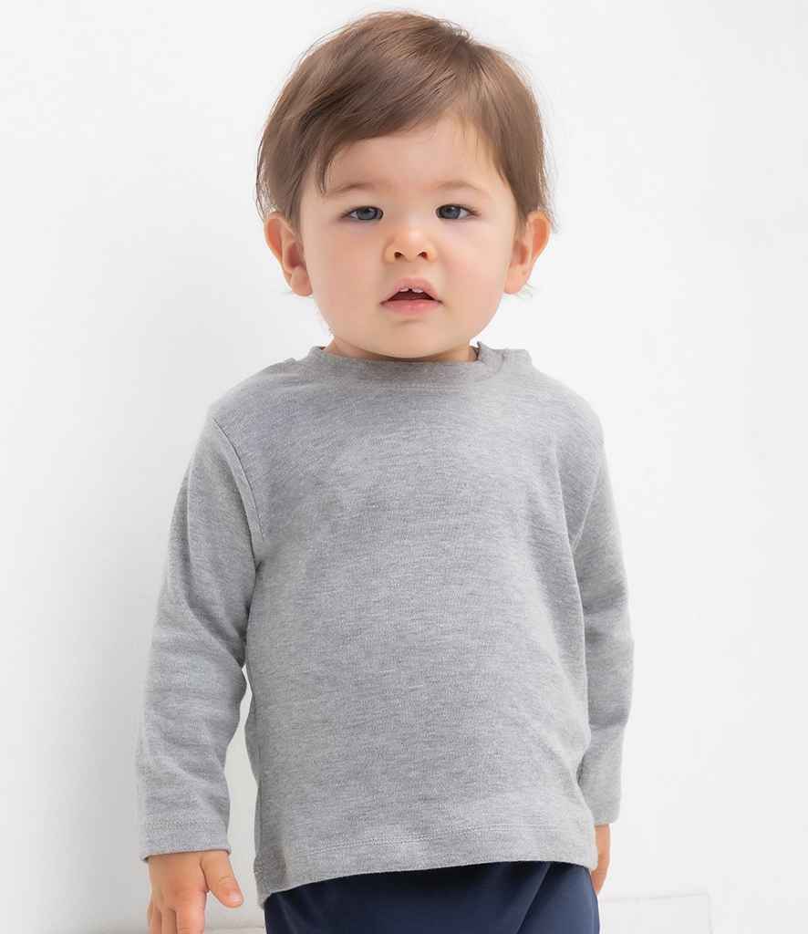 BabyBugz Baby Long Sleeve T-Shirt in Heather Marl by Babybugz — Custom branded clothing by Print Press, featuring premium embroidery produced in our specialist print lab in the UK.