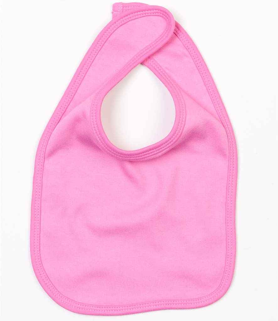 BabyBugz Baby Bib in ONE Bubble Gum Pink by Babybugz — Custom branded clothing by Print Press, featuring premium embroidery produced in our specialist print lab in the UK.