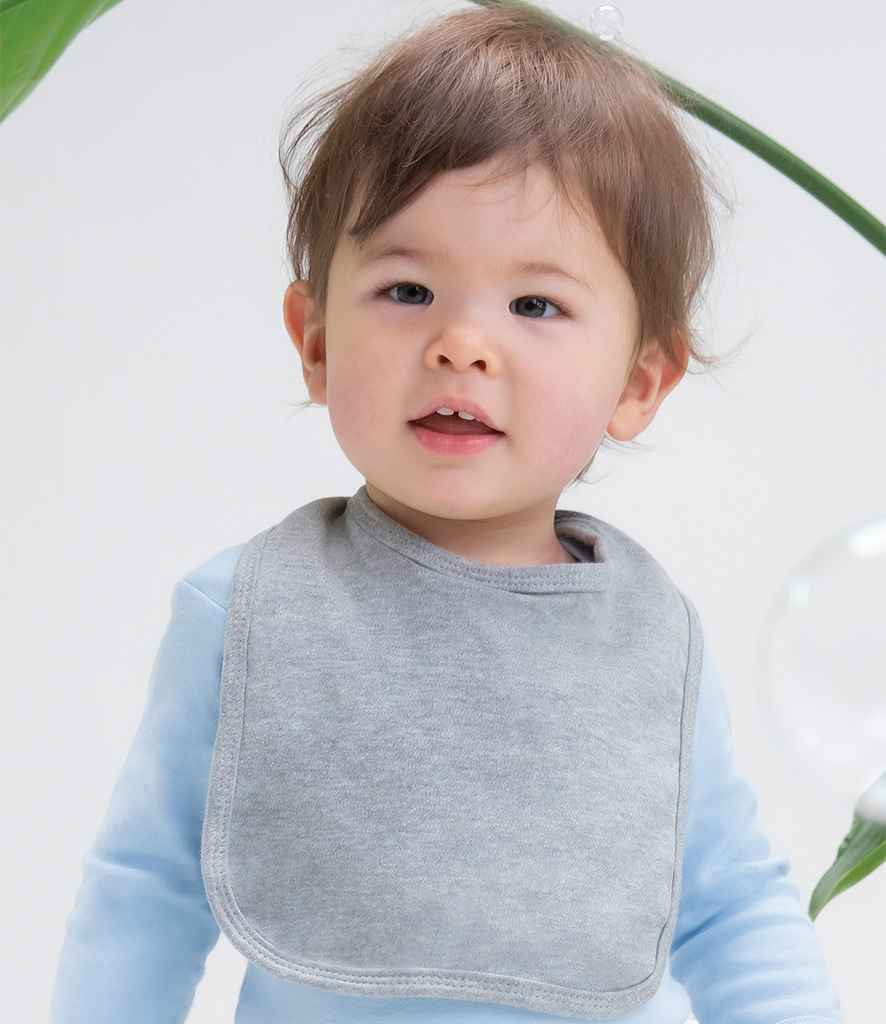 BabyBugz Baby Bib in ONE Heather Marl by Babybugz — Custom branded clothing by Print Press, featuring premium embroidery produced in our specialist print lab in the UK.