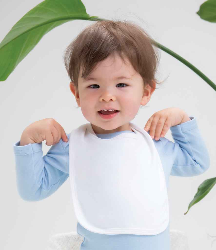 BabyBugz Baby Bib in ONE White by Babybugz — Custom branded clothing by Print Press, featuring premium embroidery produced in our specialist print lab in the UK.