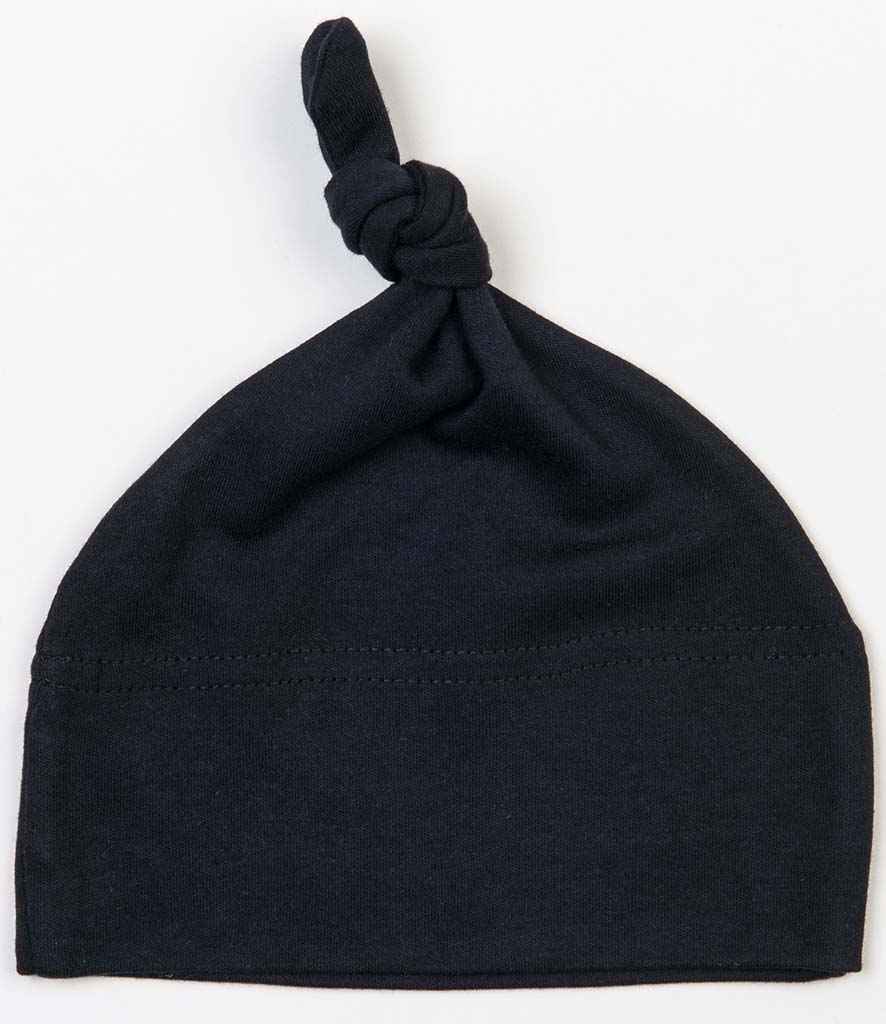 BabyBugz Baby Knotted Hat in ONE Black by Babybugz — Custom branded clothing by Print Press, featuring premium embroidery produced in our specialist print lab in the UK.