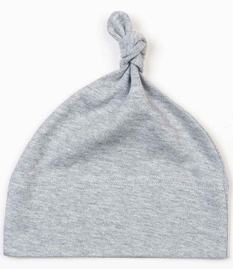BabyBugz Baby Knotted Hat in ONE Heather Marl by Babybugz — Custom branded clothing by Print Press, featuring premium embroidery produced in our specialist print lab in the UK.