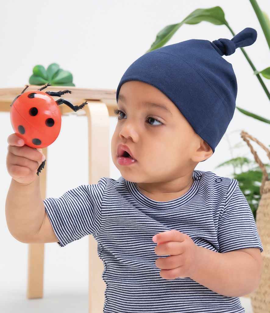 BabyBugz Baby Knotted Hat in ONE Nautical Navy by Babybugz — Custom branded clothing by Print Press, featuring premium embroidery produced in our specialist print lab in the UK.