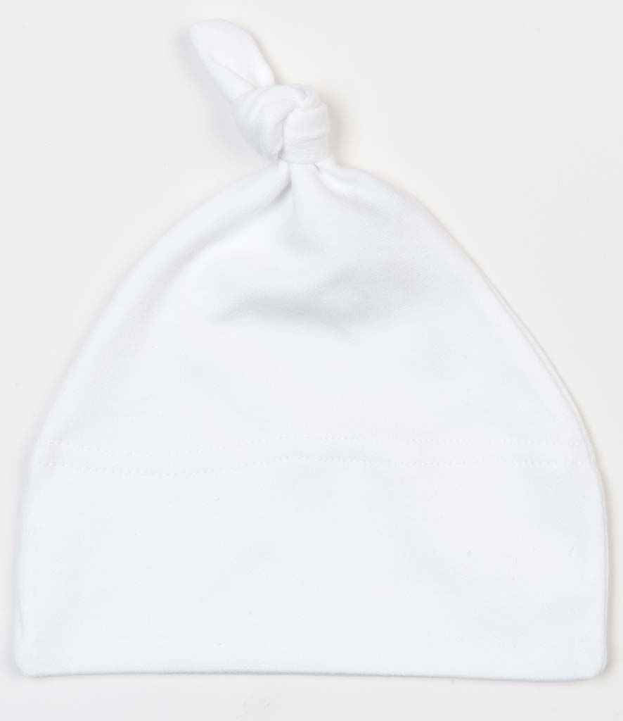 BabyBugz Baby Knotted Hat in ONE White by Babybugz — Custom branded clothing by Print Press, featuring premium embroidery produced in our specialist print lab in the UK.