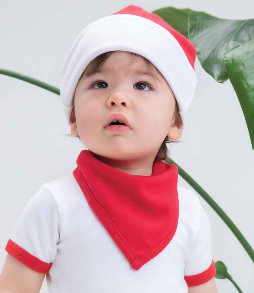 BabyBugz Reversible Bandana Bib in ONE White Red by Babybugz — Custom branded clothing by Print Press, featuring premium embroidery produced in our specialist print lab in the UK.