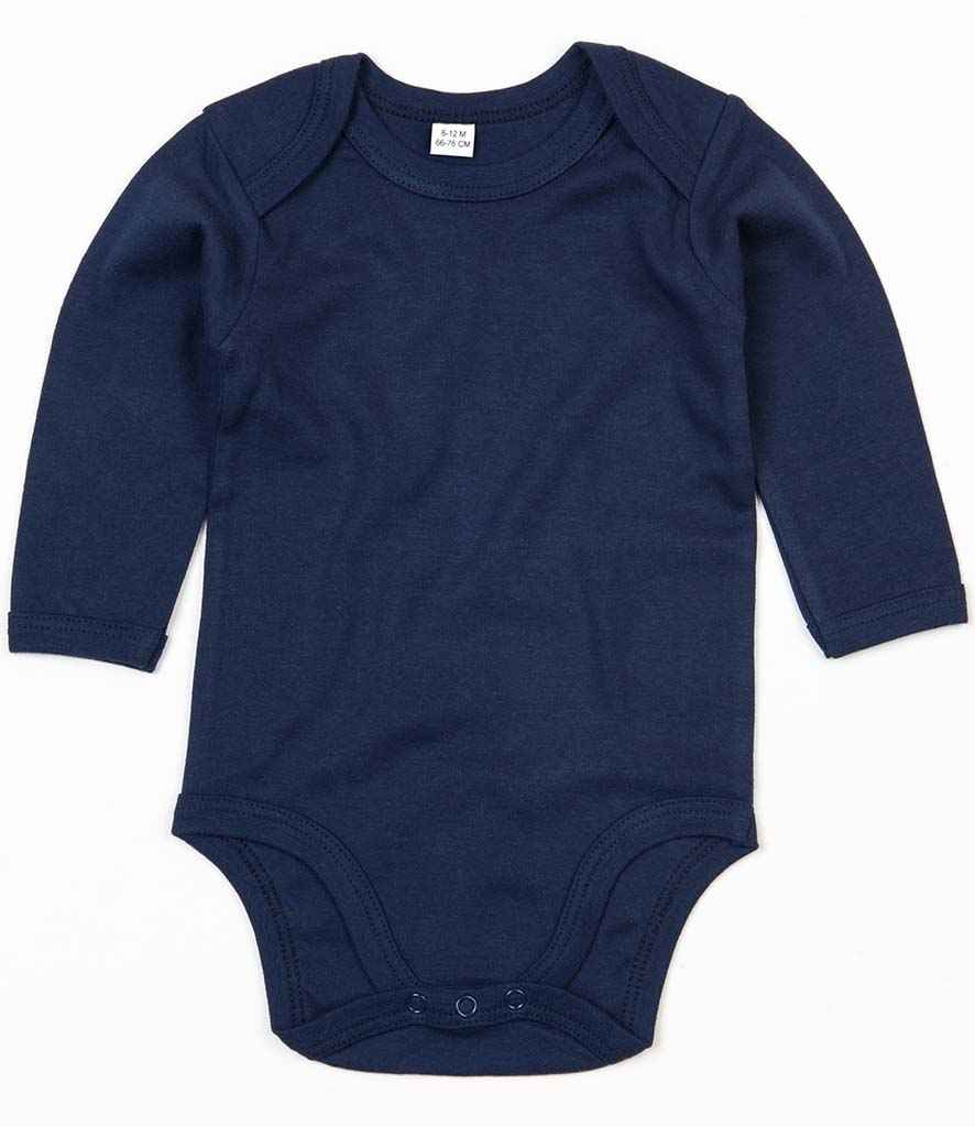 BabyBugz Baby Long Sleeve Bodysuit in Nautical Navy by Babybugz — Custom branded clothing by Print Press, featuring premium embroidery produced in our specialist print lab in the UK.