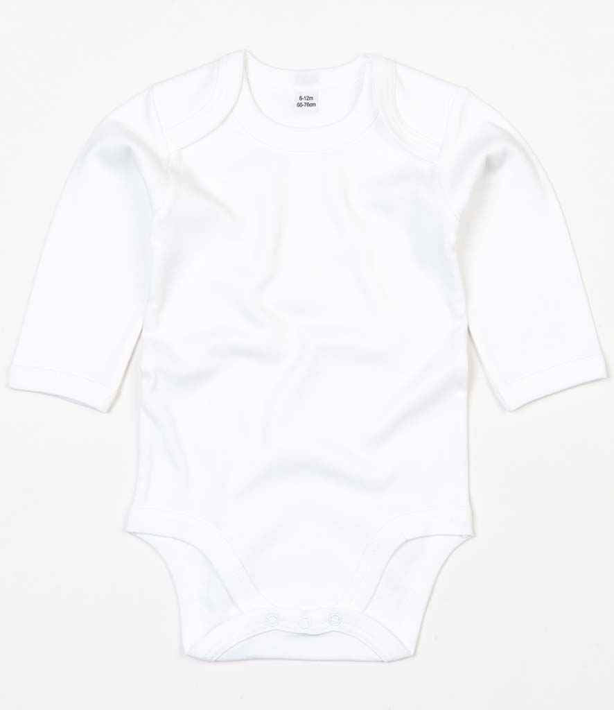 BabyBugz Baby Long Sleeve Bodysuit in Powder Pink by Babybugz — Custom branded clothing by Print Press, featuring premium embroidery produced in our specialist print lab in the UK.