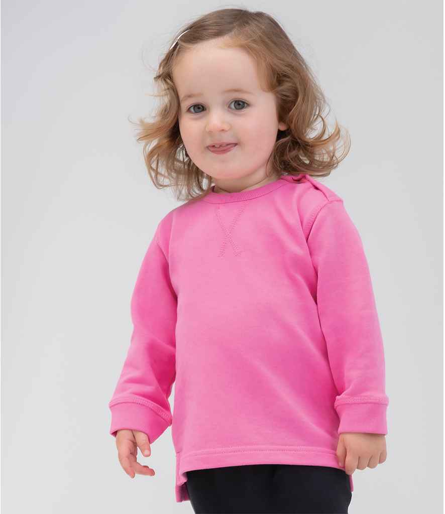 BabyBugz Baby Sweatshirt in Bubble Gum Pink by Babybugz — Custom branded clothing by Print Press, featuring premium embroidery produced in our specialist print lab in the UK.
