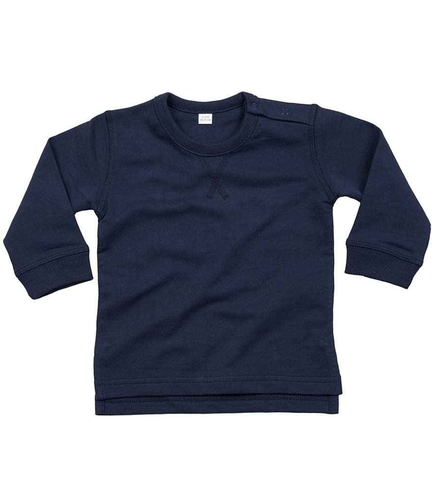 BabyBugz Baby Sweatshirt in Nautical Navy by Babybugz — Custom branded clothing by Print Press, featuring premium embroidery produced in our specialist print lab in the UK.