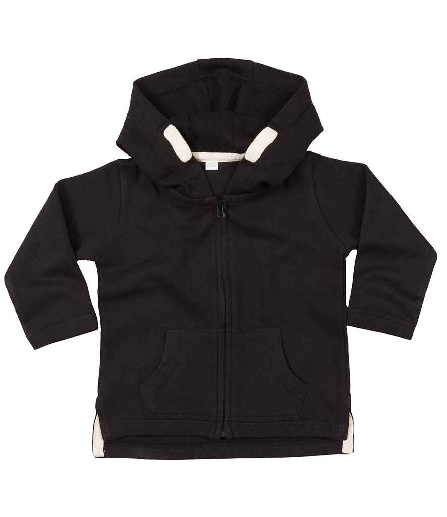 BabyBugz Baby Hoodie in Black by Babybugz — Custom branded clothing by Print Press, featuring premium embroidery produced in our specialist print lab in the UK.