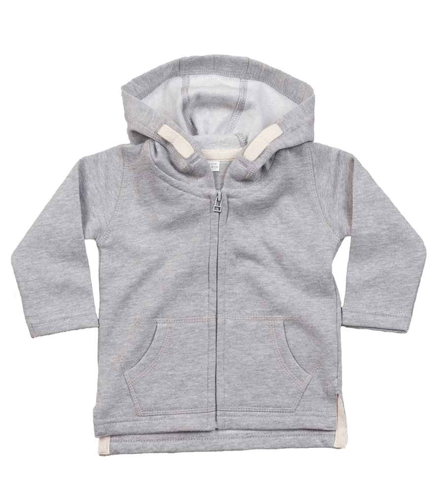 BabyBugz Baby Hoodie in Dusty Blue by Babybugz — Custom branded clothing by Print Press, featuring premium embroidery produced in our specialist print lab in the UK.