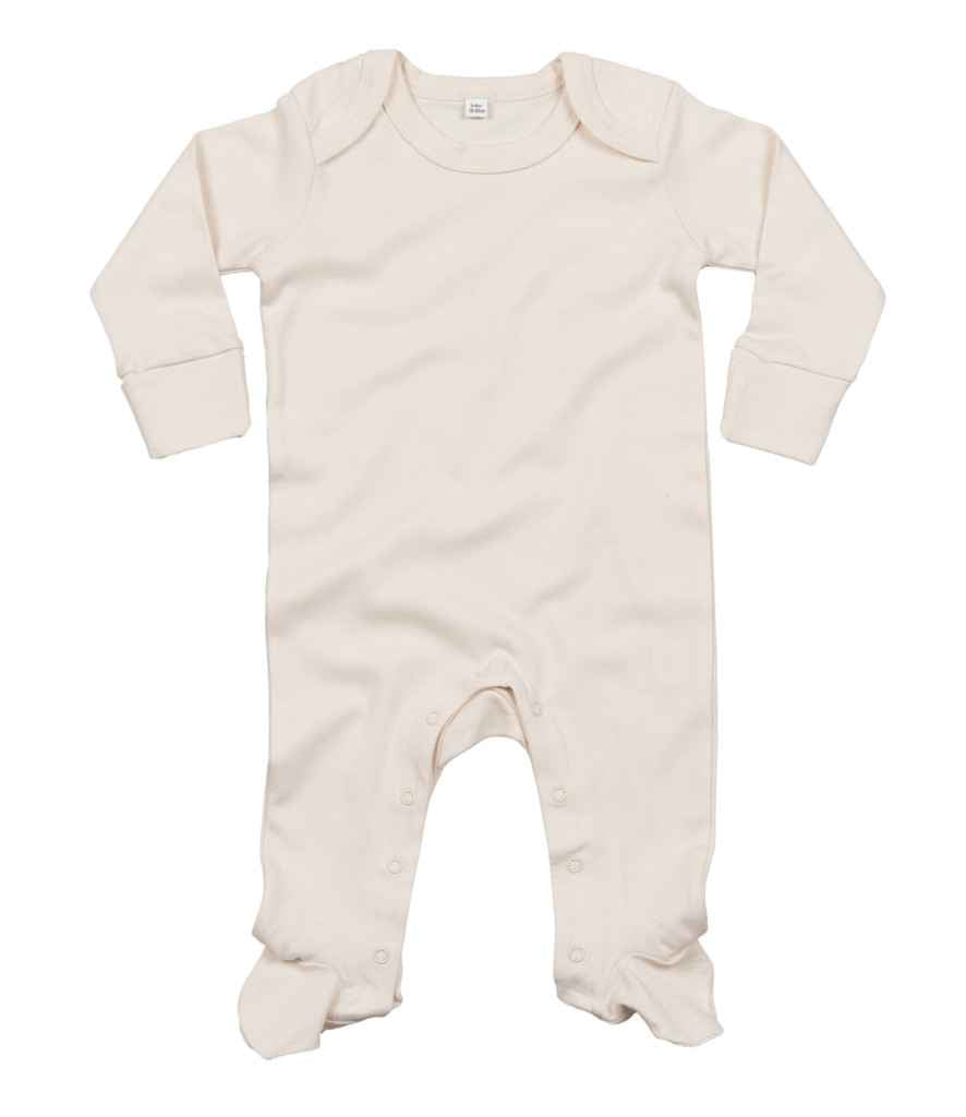 BabyBugz Baby Sleepsuit with Scratch Mitts in Natural by Babybugz — Custom branded clothing by Print Press, featuring premium embroidery produced in our specialist print lab in the UK.