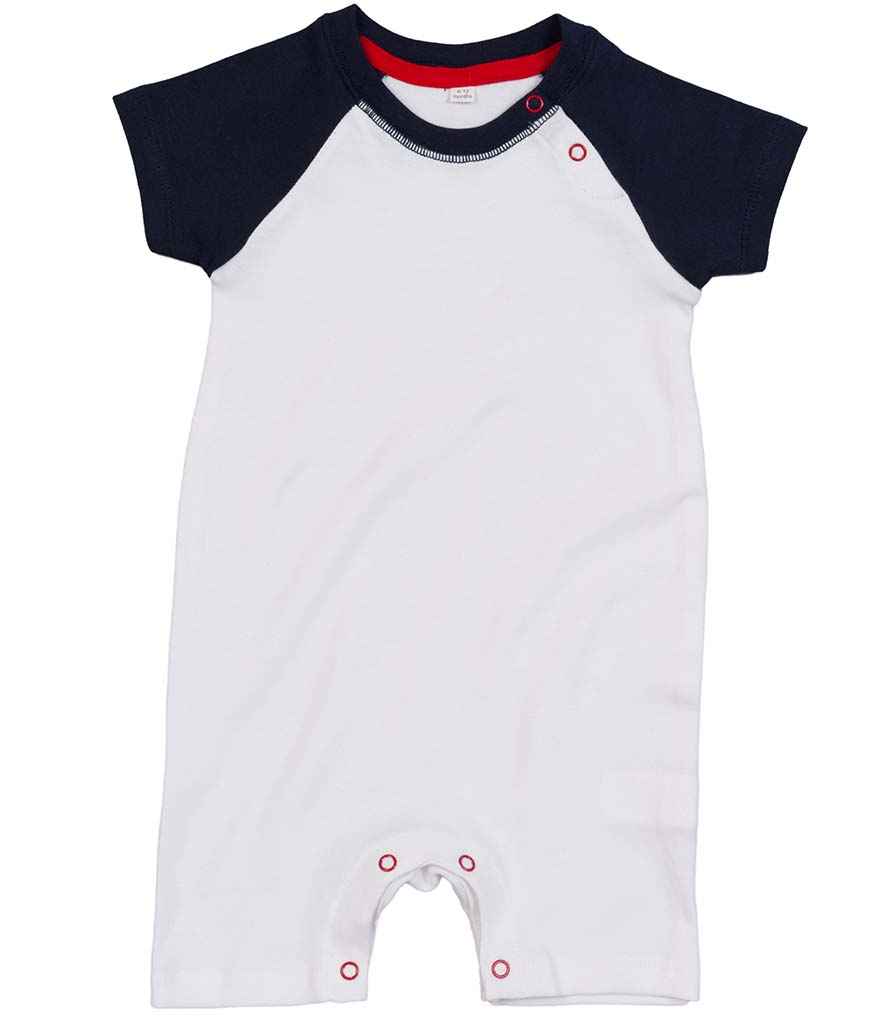 BabyBugz Baby Baseball Playsuit in by Babybugz — Custom branded clothing by Print Press, featuring premium embroidery produced in our specialist print lab in the UK.
