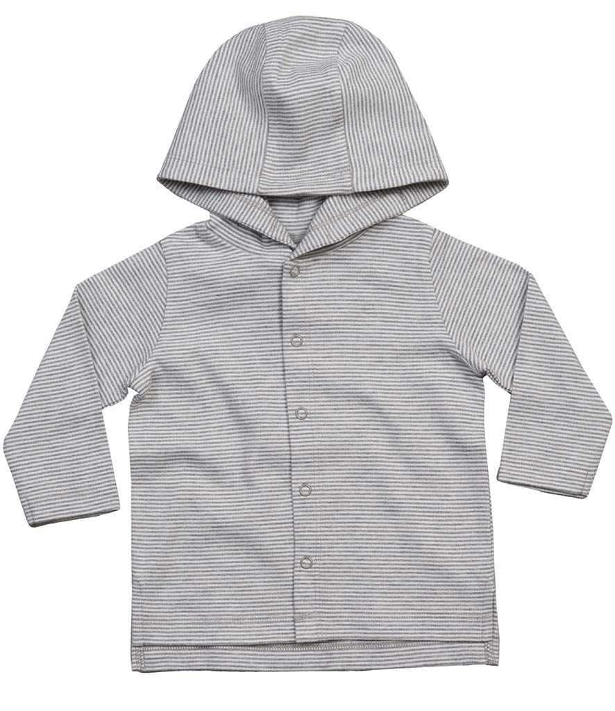 BabyBugz Baby Striped Hooded T-Shirt in by Babybugz — Custom branded clothing by Print Press, featuring premium embroidery produced in our specialist print lab in the UK.