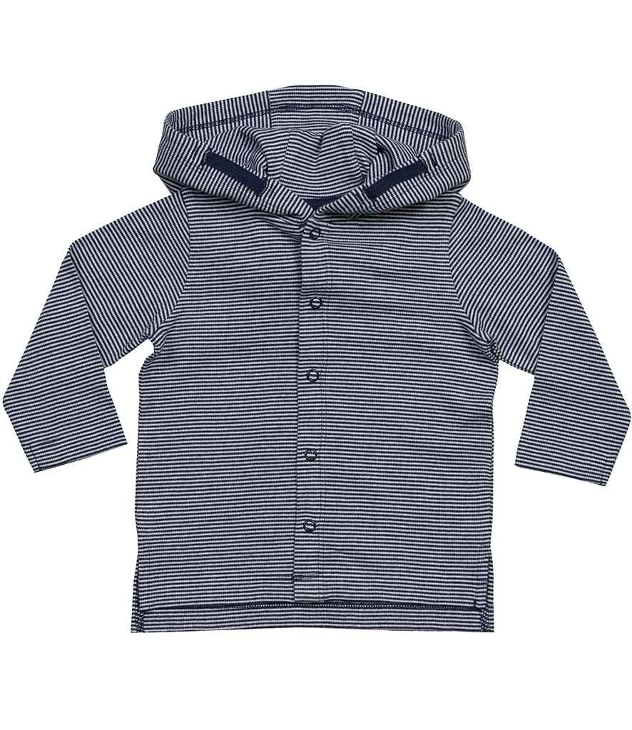 BabyBugz Baby Striped Hooded T-Shirt in by Babybugz — Custom branded clothing by Print Press, featuring premium embroidery produced in our specialist print lab in the UK.