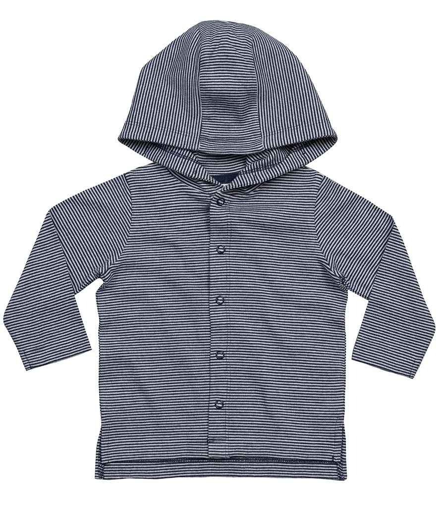 BabyBugz Baby Striped Hooded T-Shirt in by Babybugz — Custom branded clothing by Print Press, featuring premium embroidery produced in our specialist print lab in the UK.