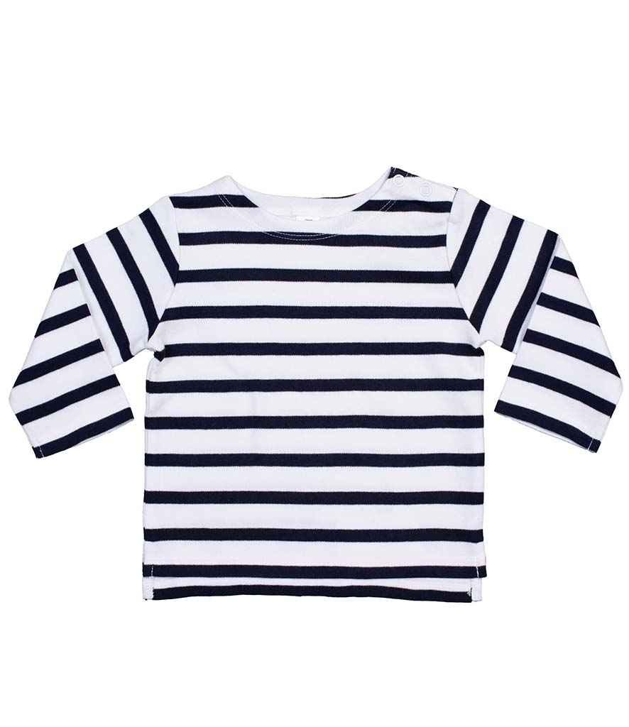 BabyBugz Baby Breton Long Sleeve T-Shirt in by Babybugz — Custom branded clothing by Print Press, featuring premium embroidery produced in our specialist print lab in the UK.