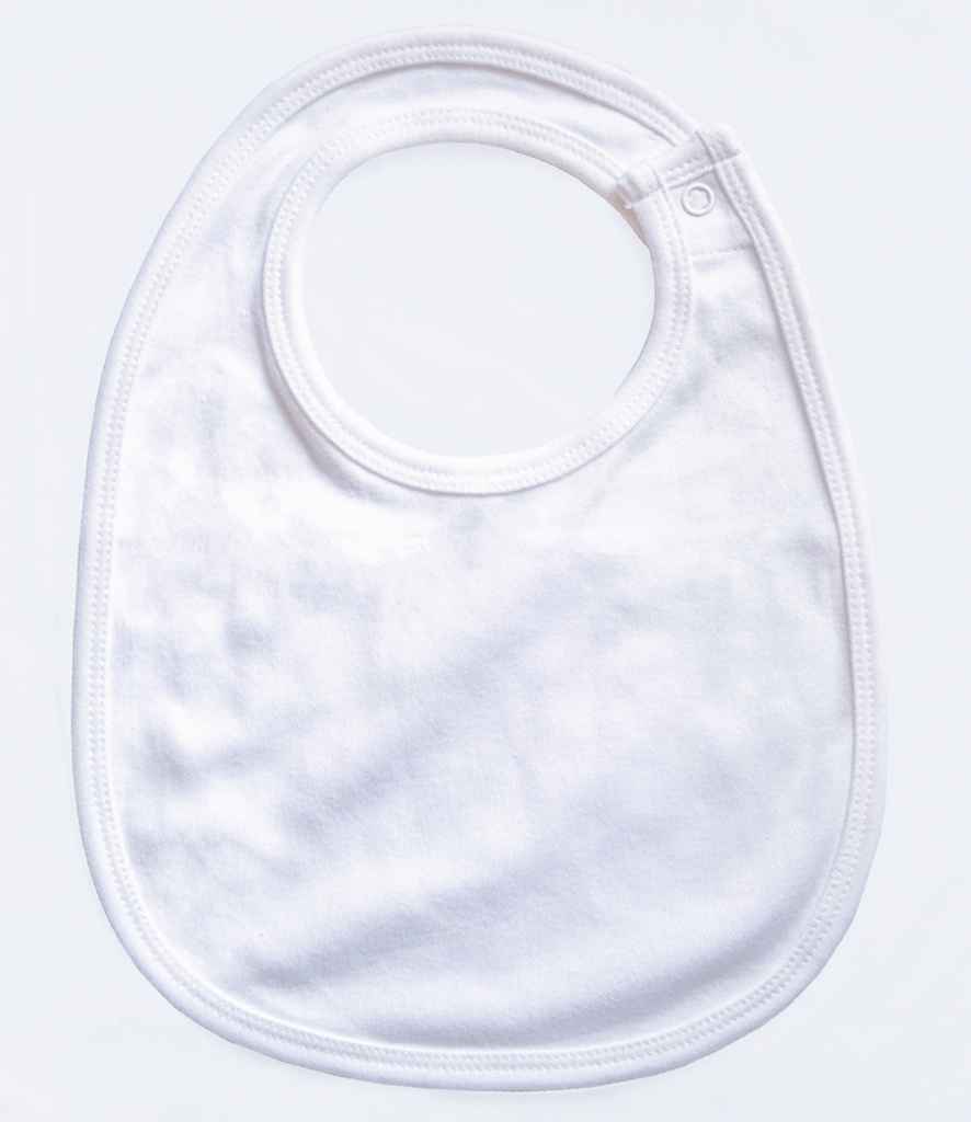 BabyBugz Single Layer Bib in ONE White by Babybugz — Custom branded clothing by Print Press, featuring premium embroidery produced in our specialist print lab in the UK.