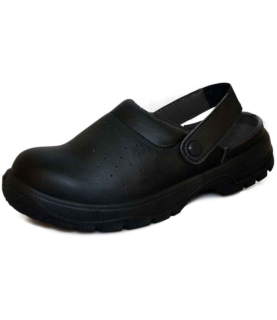Comfort Grip Sandal with Heel Strap in Black by Comfort Grip — Custom branded clothing by Print Press, featuring premium embroidery produced in our specialist print lab in the UK.