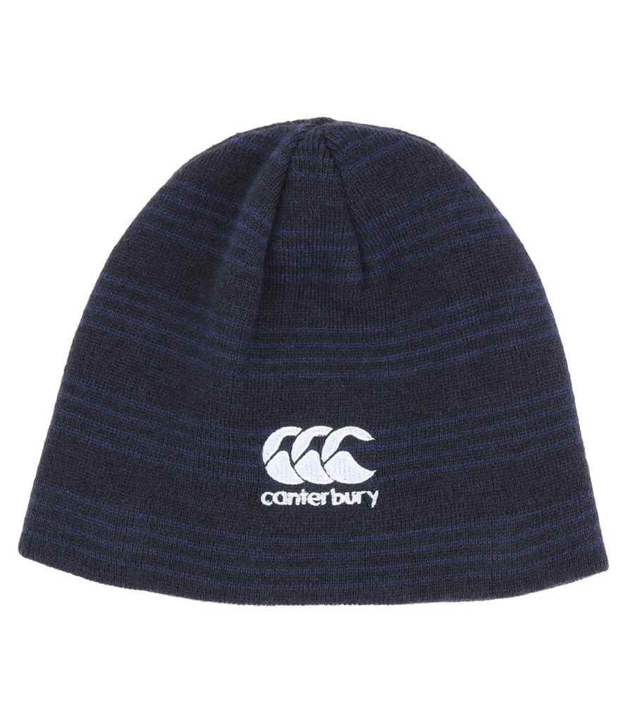 Canterbury Team Beanie in ONE Navy White by Canterbury — Custom branded clothing by Print Press, featuring premium embroidery produced in our specialist print lab in the UK.