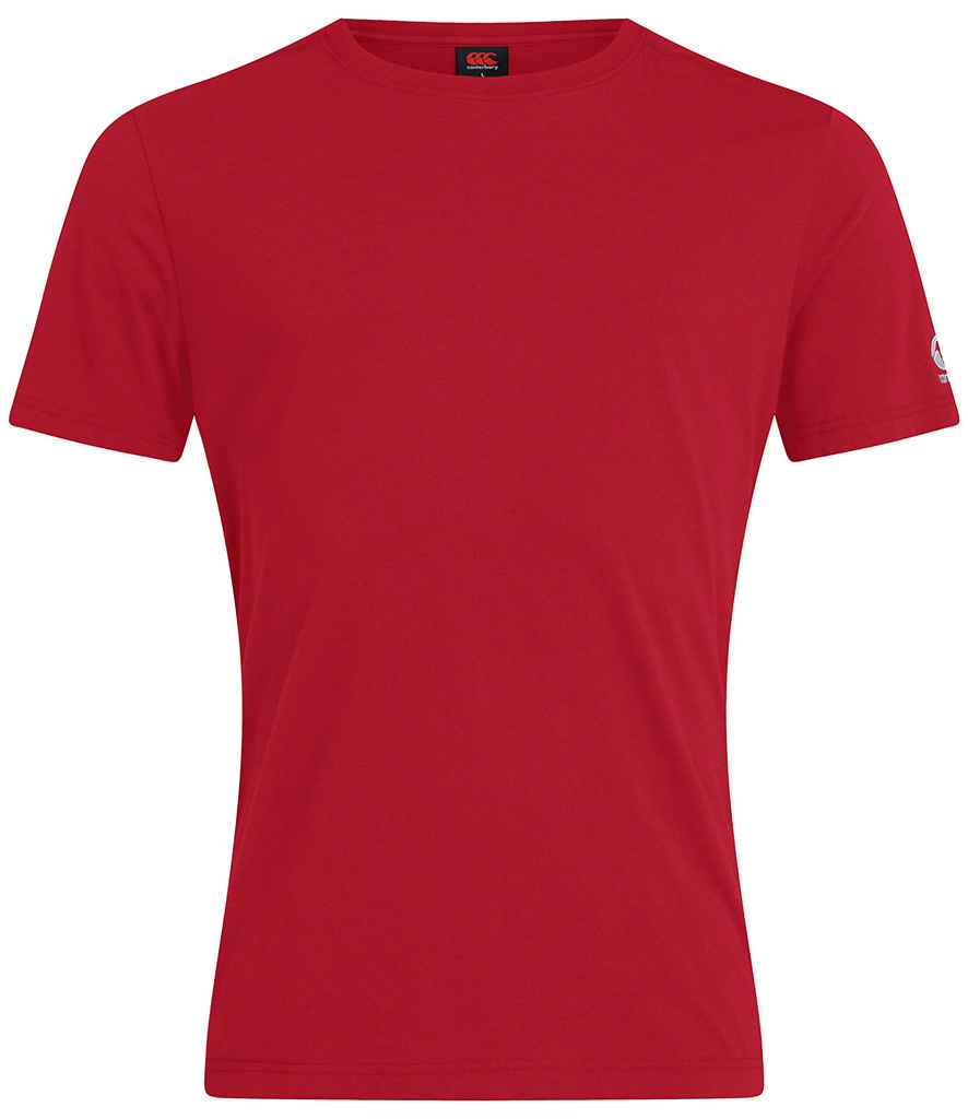 Canterbury Club Plain T-Shirt in Flag Red by Canterbury — Custom branded clothing by Print Press, featuring premium embroidery produced in our specialist print lab in the UK.