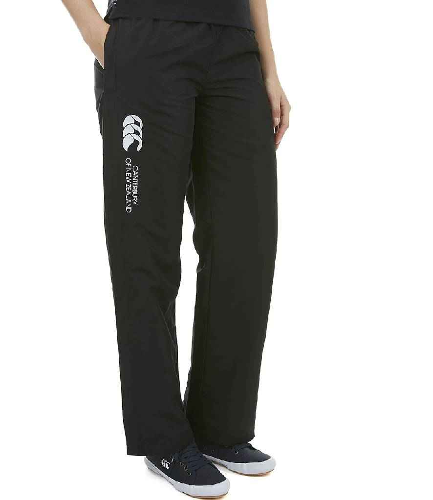 Canterbury Ladies Open Hem Stadium Pants in Black by Canterbury — Custom branded clothing by Print Press, featuring premium embroidery produced in our specialist print lab in the UK.
