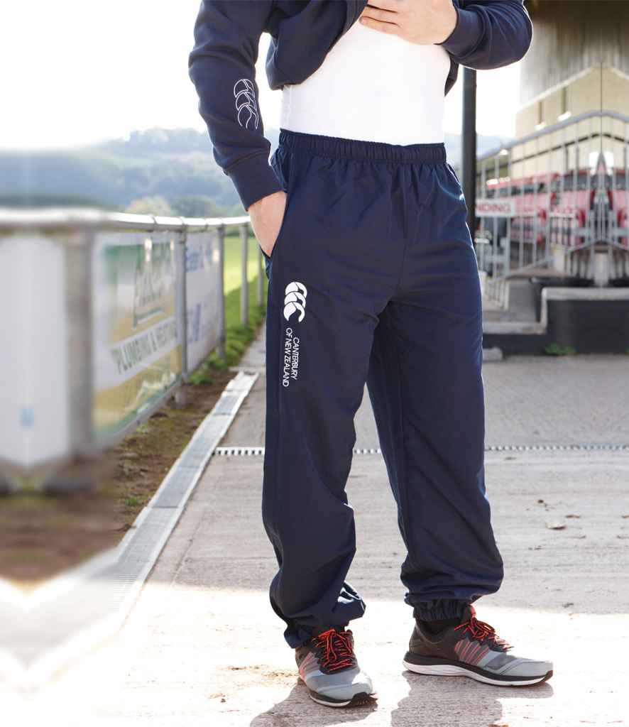 Canterbury Cuffed Stadium Pants in Navy by Canterbury — Custom branded clothing by Print Press, featuring premium embroidery produced in our specialist print lab in the UK.